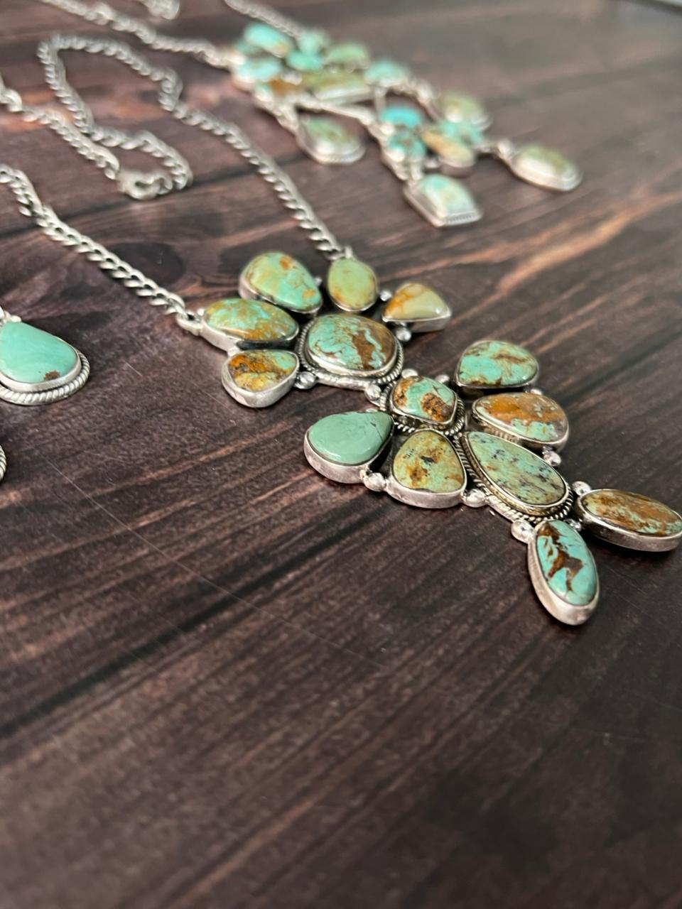 Handmade Sterling Silver Baja Turquoise Collection: Necklace "Signed Nizhoni"