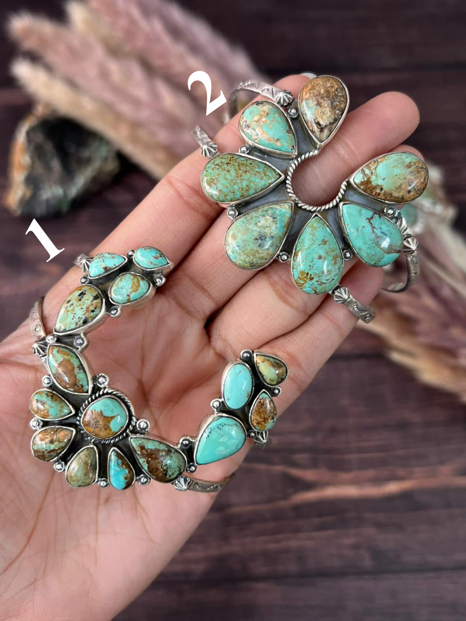 Handmade Sterling Silver Baja Turquoise Collection: Cuff Bracelet "Signed Nizhoni"