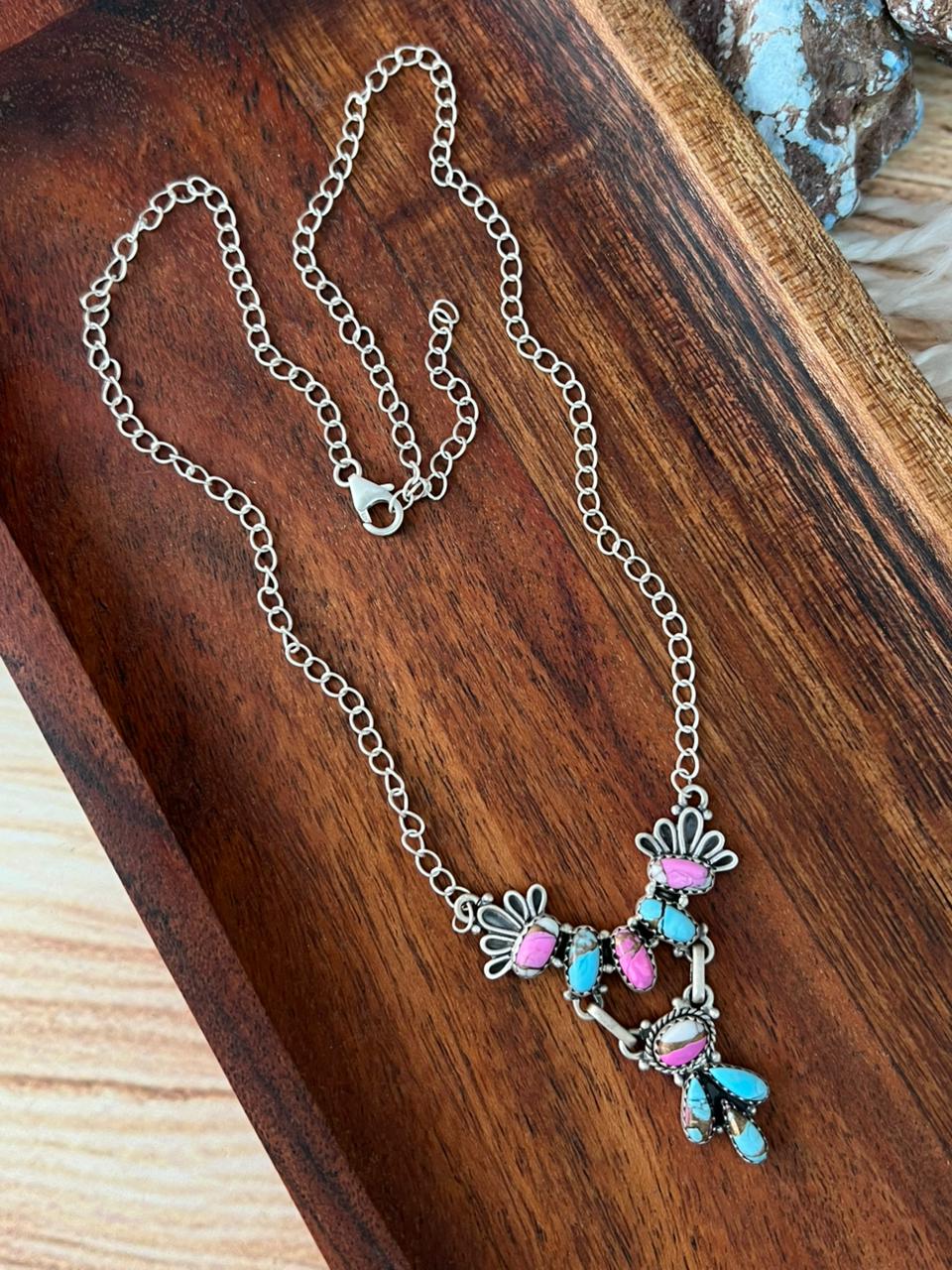 Handmade Sterling Silver Cotton Candy Necklace "Signed Nizhoni"