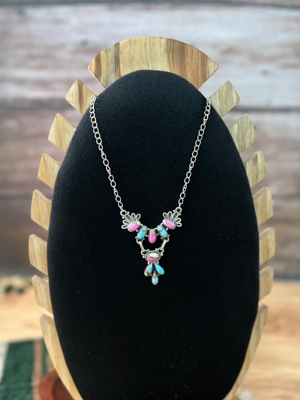 Handmade Sterling Silver Cotton Candy Necklace "Signed Nizhoni"