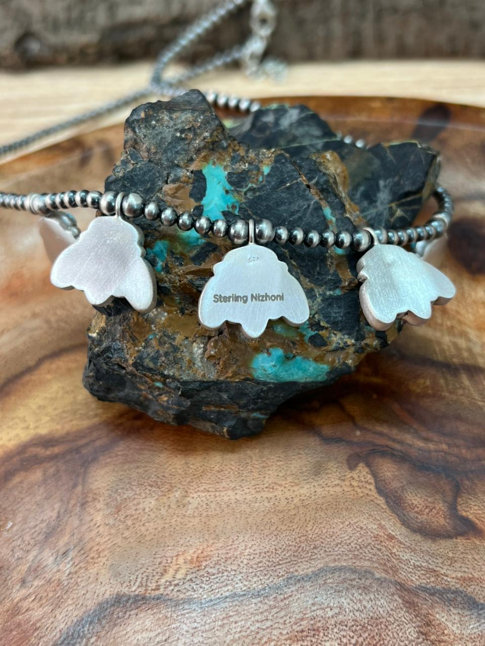 Handmade Sterling Silver Cotton Candy Beaded Necklace "Signed Nizhoni"
