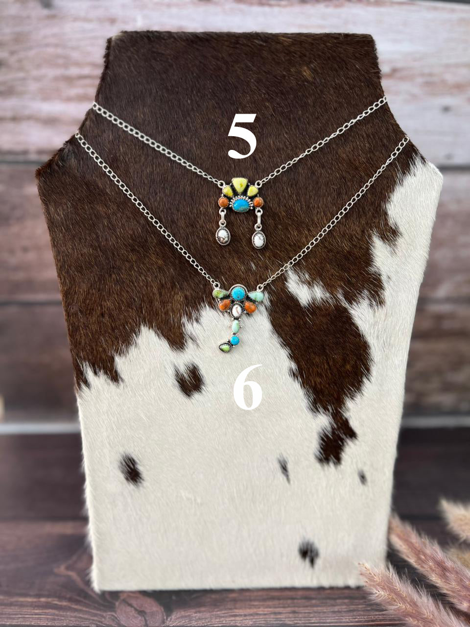 Handmade Sterling Silver Multi Stone Collection: Palomino with Orange Mojave, Wildhorse Magnesite and Arizona Blue Turquoise Necklace "Signed Nizhoni"