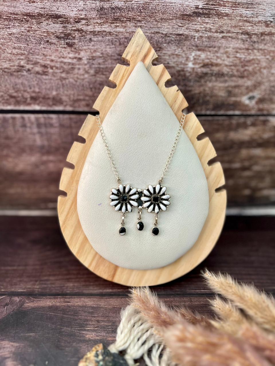 Handmade Sterling Silver White Buffalo Necklace "Signed Nizhoni"
