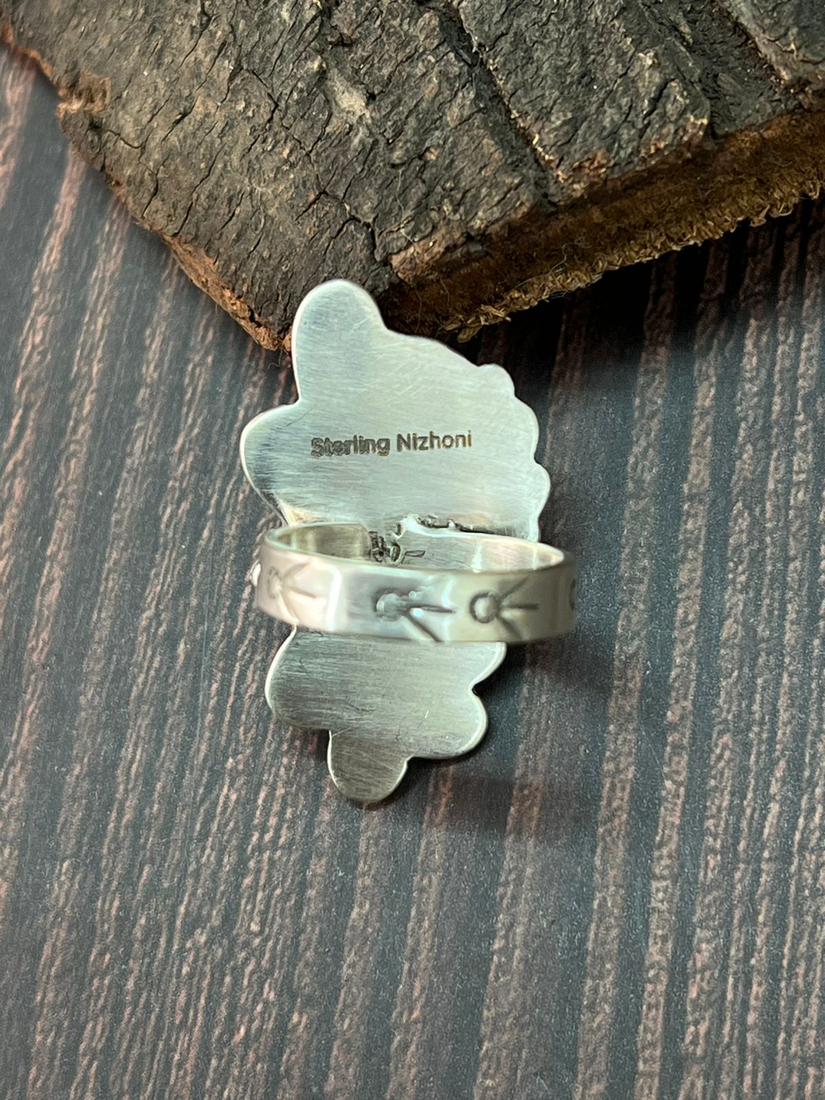 Handmade Sterling Silver Golden Hills Turquoise Adjustable Ring "Signed Nizhoni"