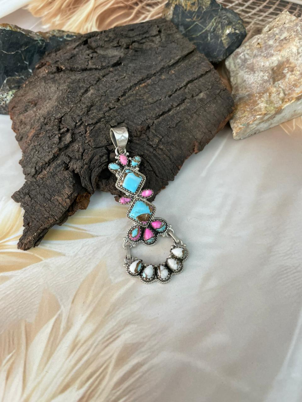 Handmade Sterling Silver Cotton Candy Pendant "Signed Nizhoni"
