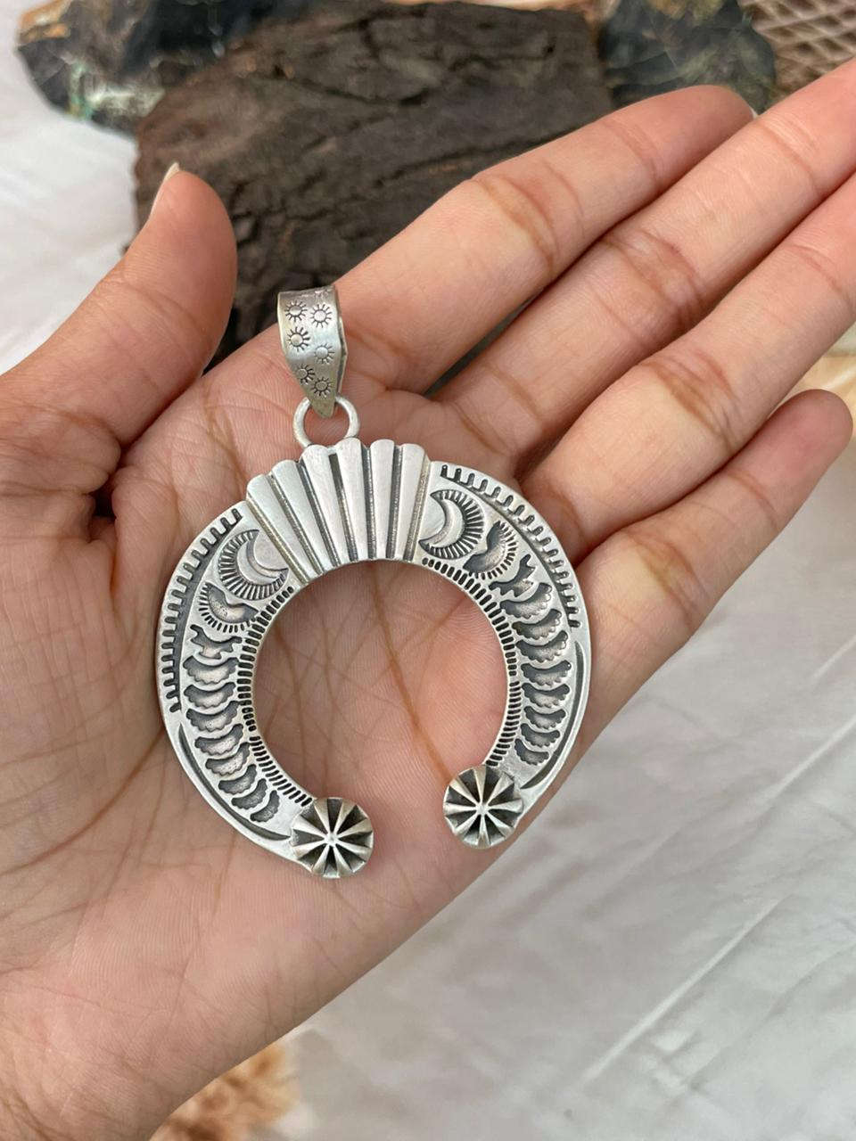 Handmade Sterling Silver Naja Pendant "Signed Nizhoni"