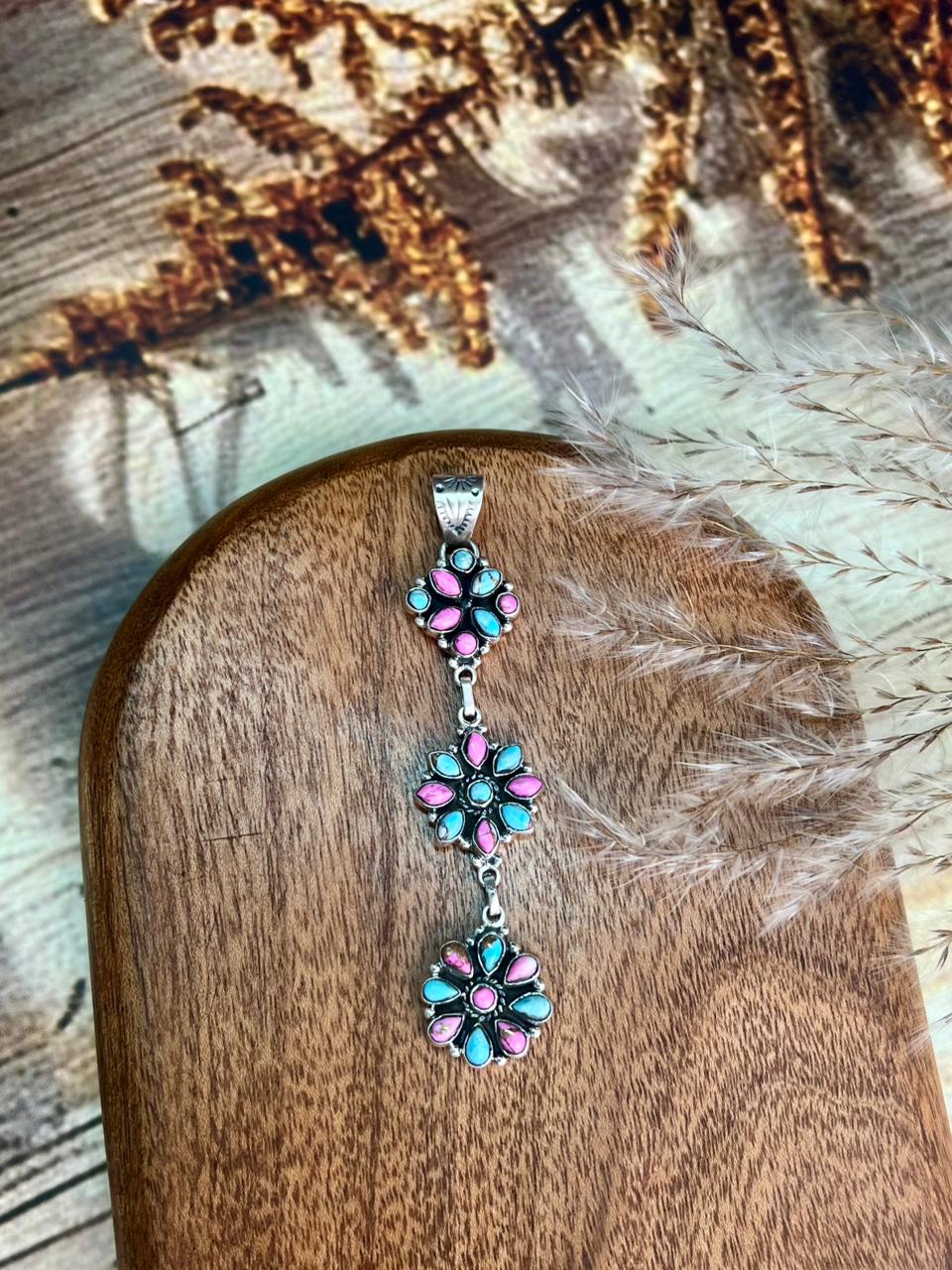 Handmade Sterling Silver Cotton Candy Pendant "Signed Nizhoni" (5)