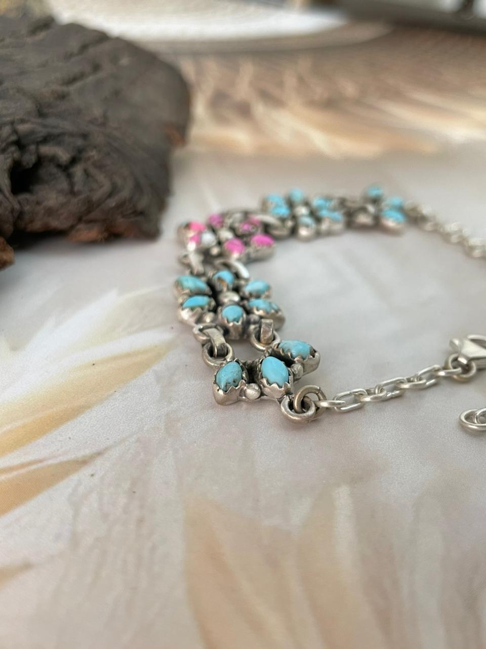 Handmade Sterling Silver Cotton Candy Bracelet "Signed Nizhoni"