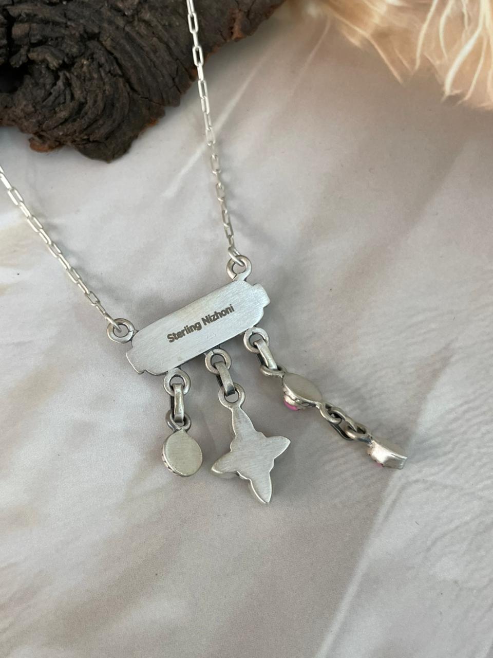 Handmade Sterling Silver Cotton Candy Necklace "Signed Nizhoni"