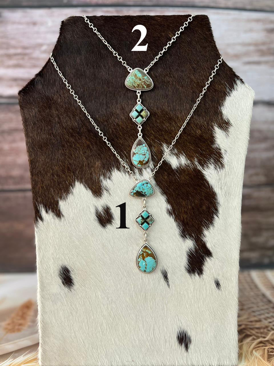 Handmade Sterling Silver Number 8 Turquoise Necklace "Signed Nizhoni"