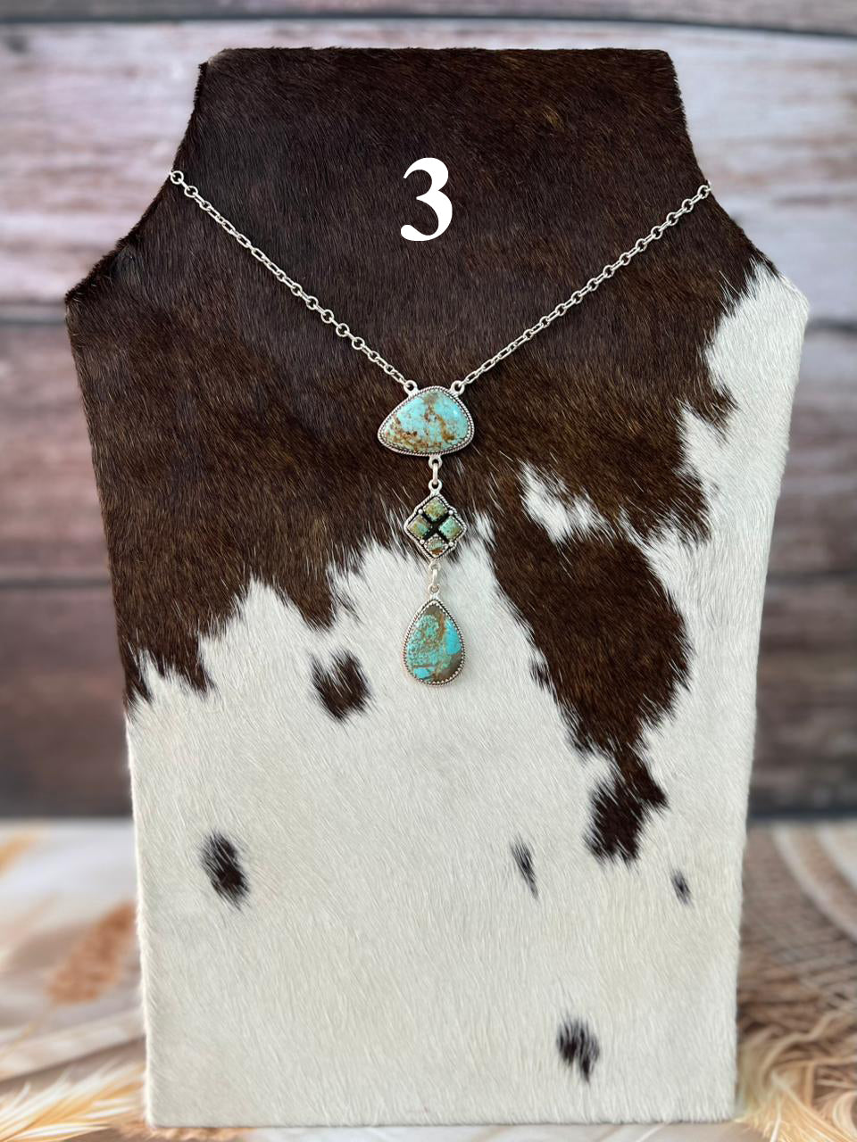 Handmade Sterling Silver Number 8 Turquoise Necklace "Signed Nizhoni"