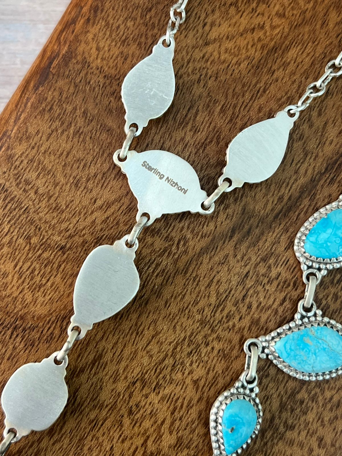 Handmade Sterling Silver Sierra Bella Turquoise Hand Harness "Signed Nizhoni"