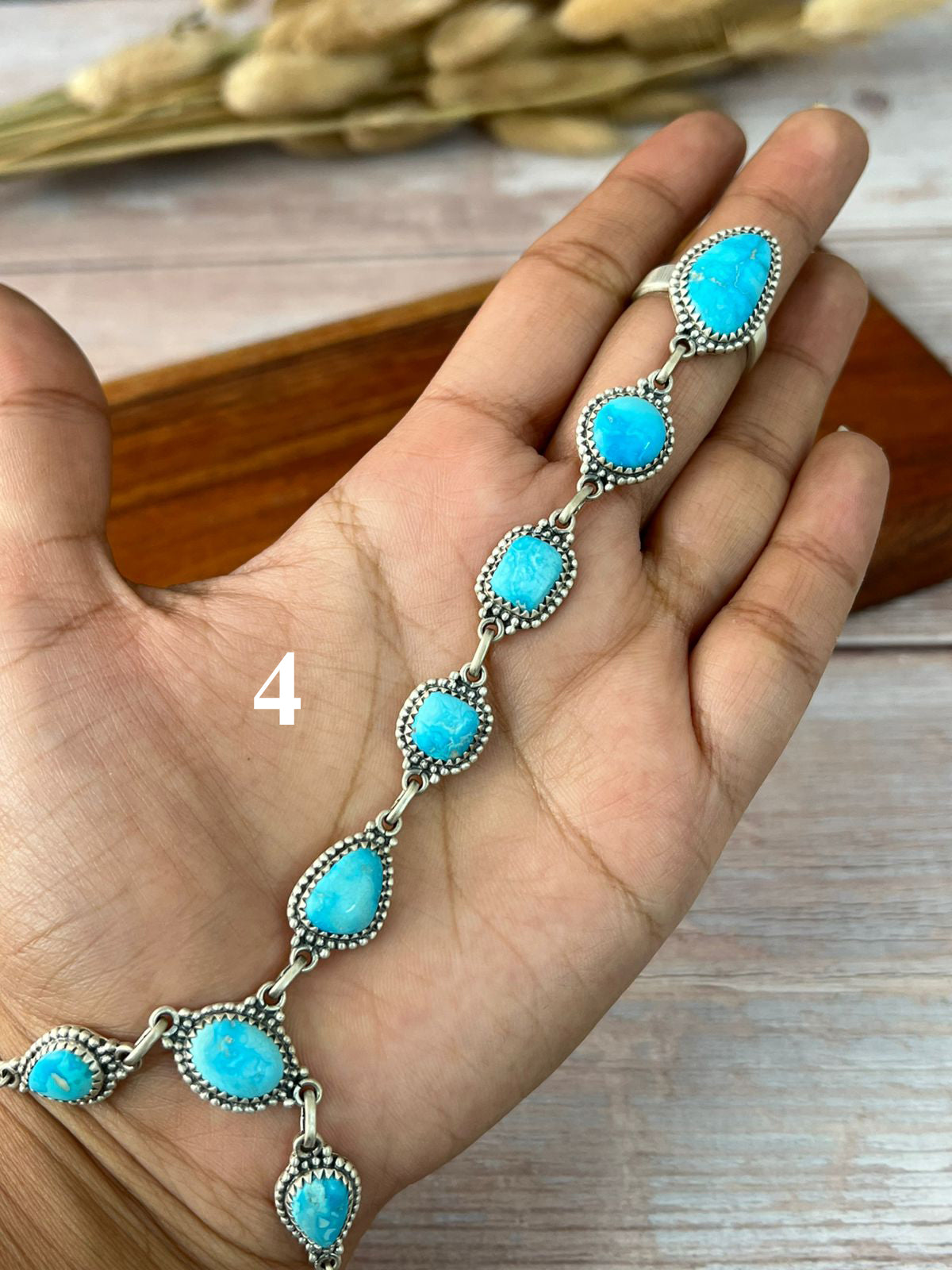 Handmade Sterling Silver Sierra Bella Turquoise Hand Harness "Signed Nizhoni"
