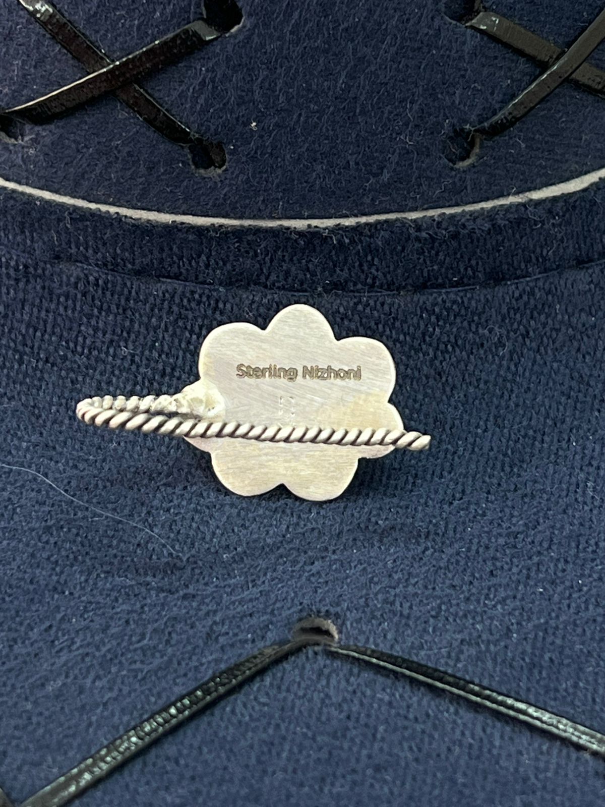 Handmade Sterling Silver White Buffalo Hat Pin "Signed Nizhoni"