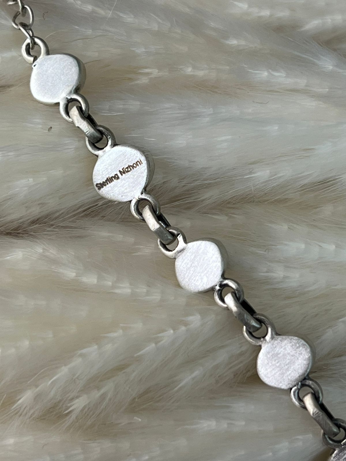 Handmade Sterling Silver 4th Of July Collection: Coral with Lapis and White Buffalo Bracelet "Signed Nizhoni"