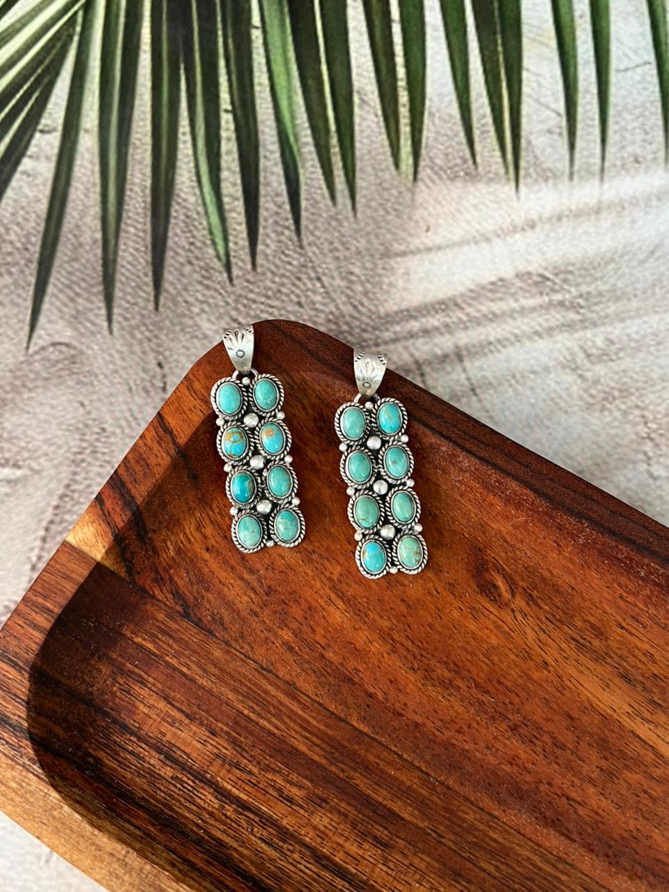 Handmade Sterling Silver Kingman Turquoise Pendant "Signed Nizhoni"