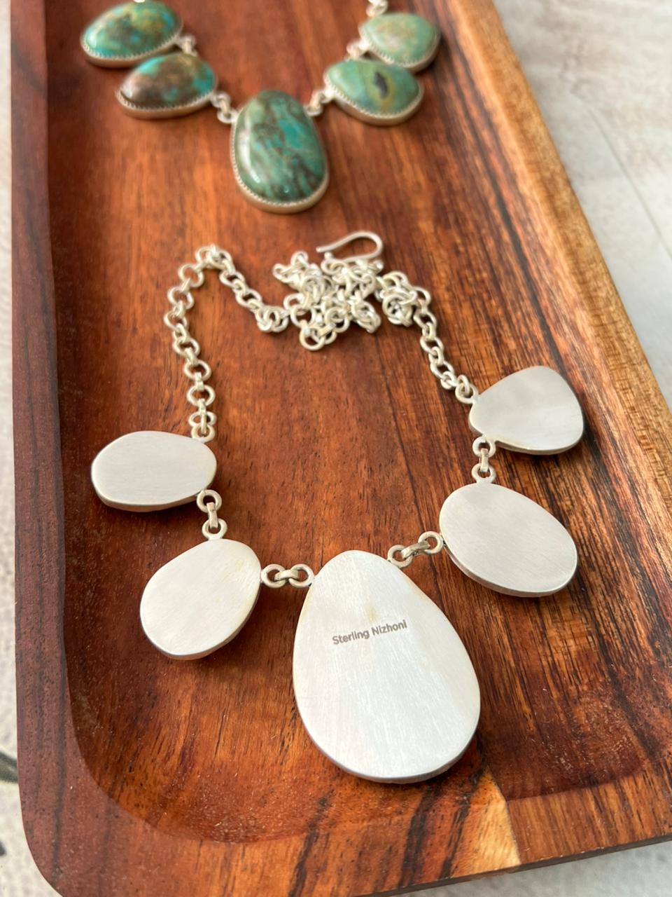 Handmade Sterling Silver Royston Turquoise Collection: Necklace "Signed Nizhoni"