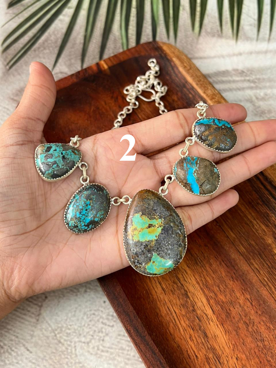 Handmade Sterling Silver Royston Turquoise Collection: Necklace "Signed Nizhoni"