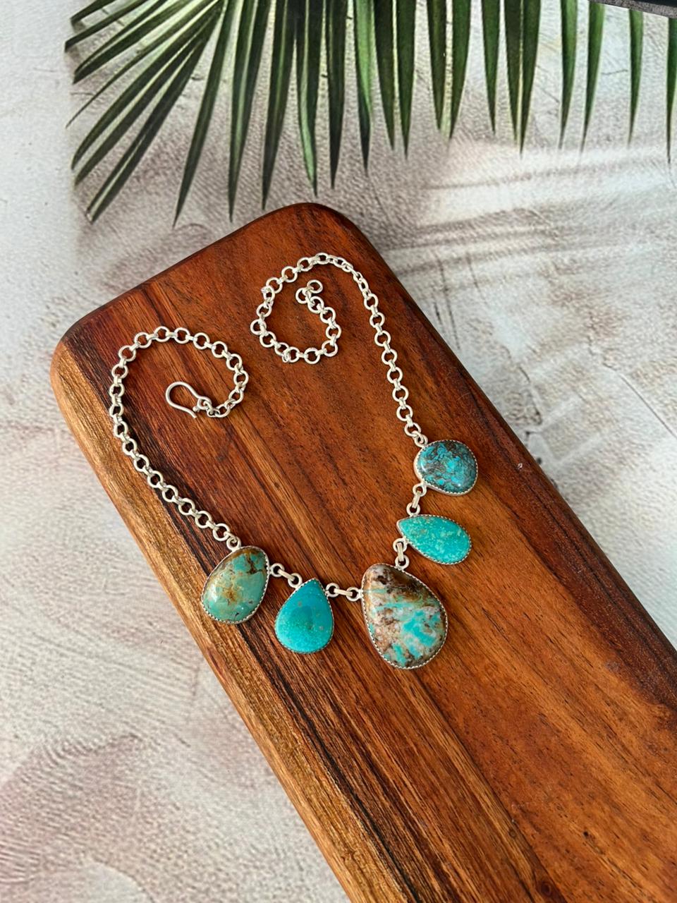 Handmade Sterling Silver Royston Turquoise Collection: Necklace "Signed Nizhoni"