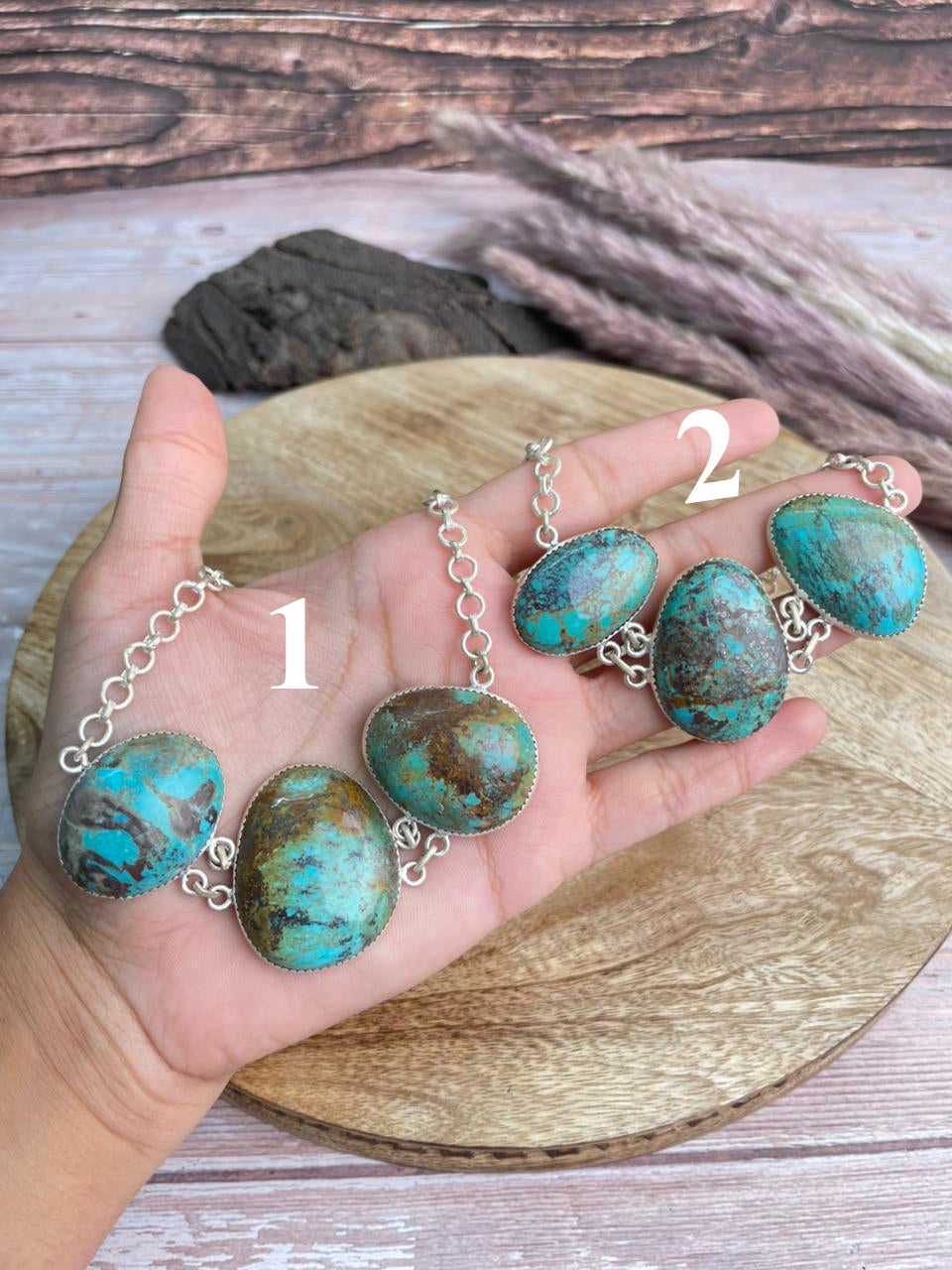 Handmade Sterling Silver Royston Turquoise Collection: Choker Necklace "Signed Nizhoni"
