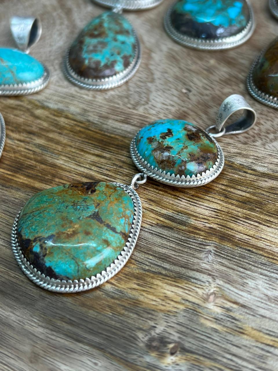Handmade Sterling Silver Royston Turquoise Collection: Pendant "Signed Nizhoni"