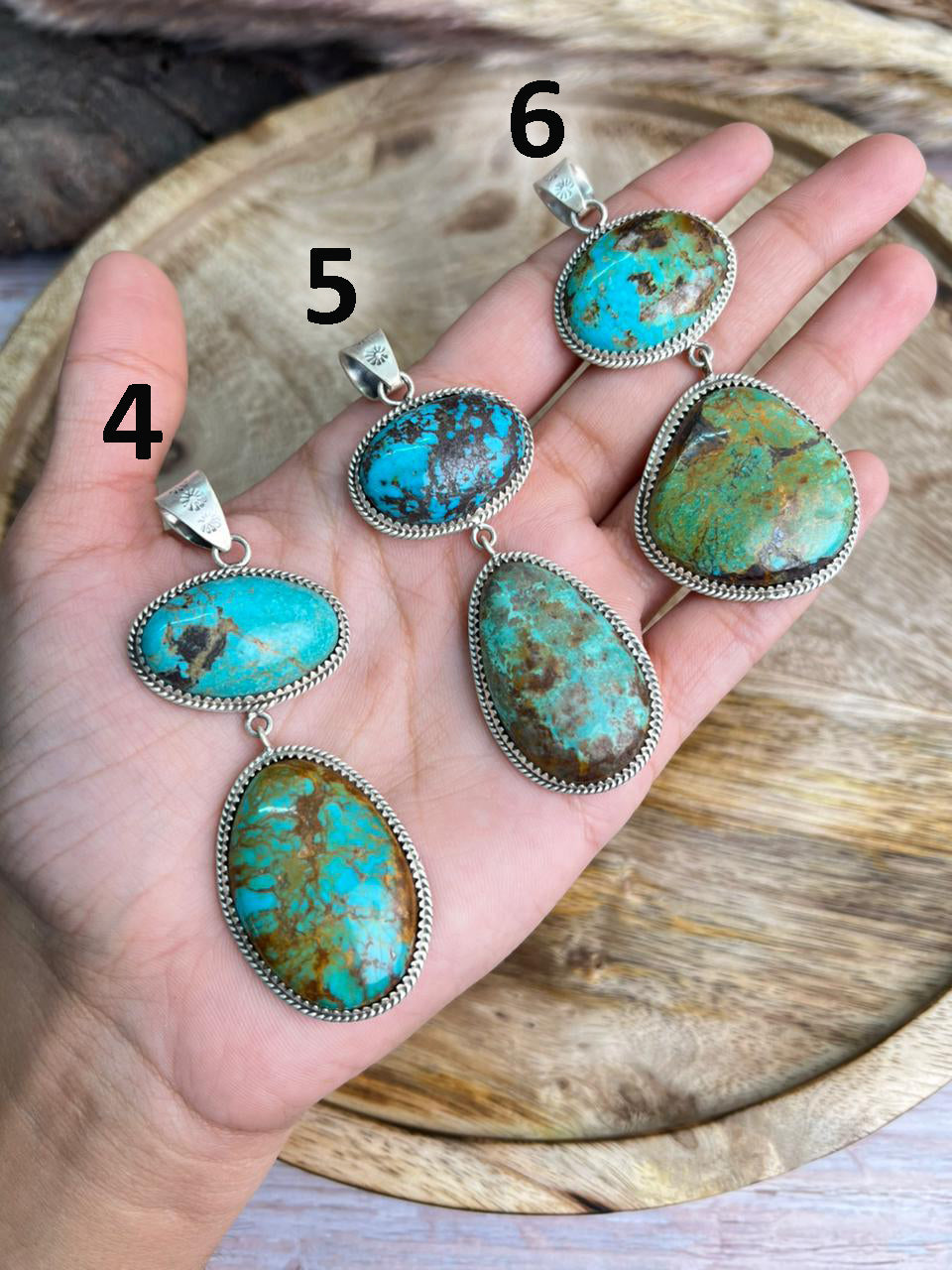 Handmade Sterling Silver Royston Turquoise Collection: Pendant "Signed Nizhoni"