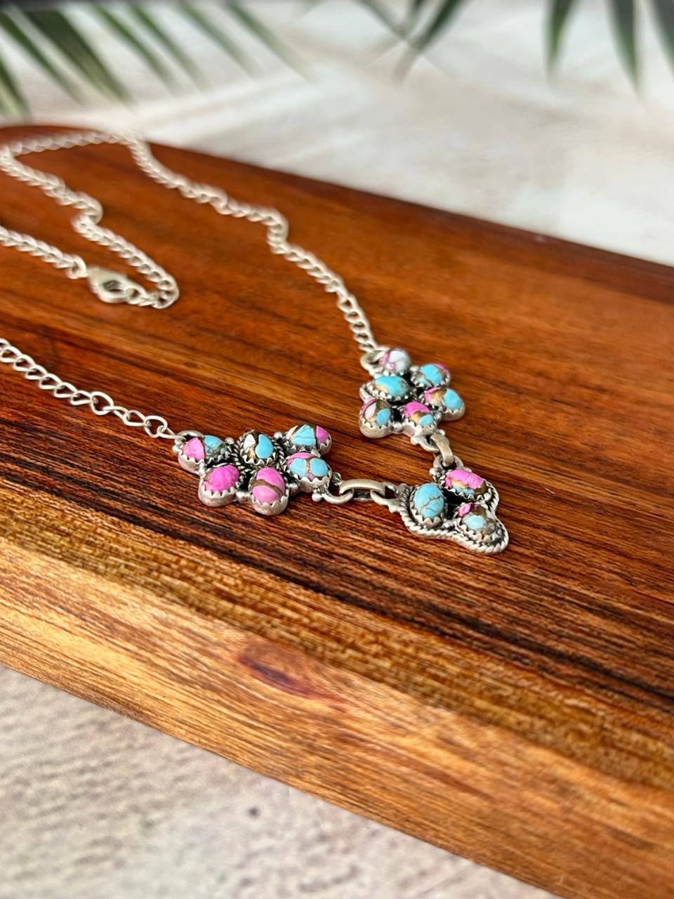 Handmade Sterling Silver Cotton Candy Necklace "Signed Nizhoni"