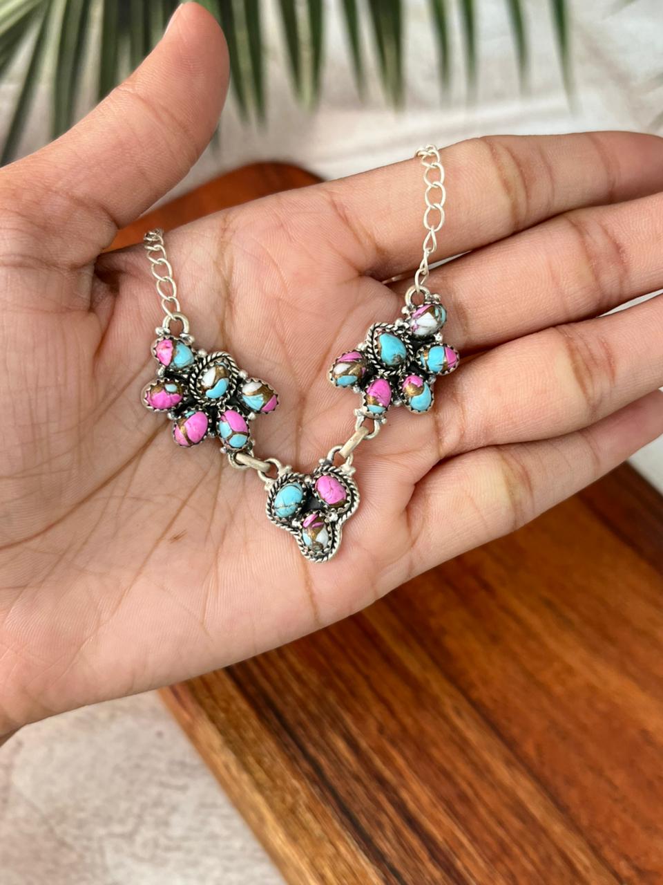 Handmade Sterling Silver Cotton Candy Necklace "Signed Nizhoni"