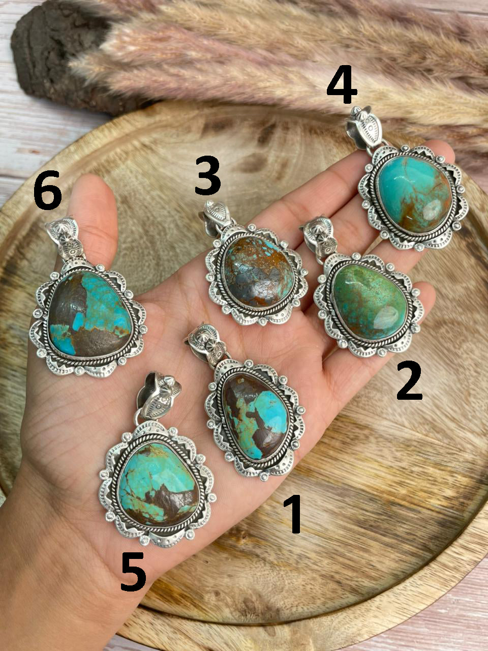 Handmade Sterling Silver Royston Turquoise Collection: Pendant "Signed Nizhoni"