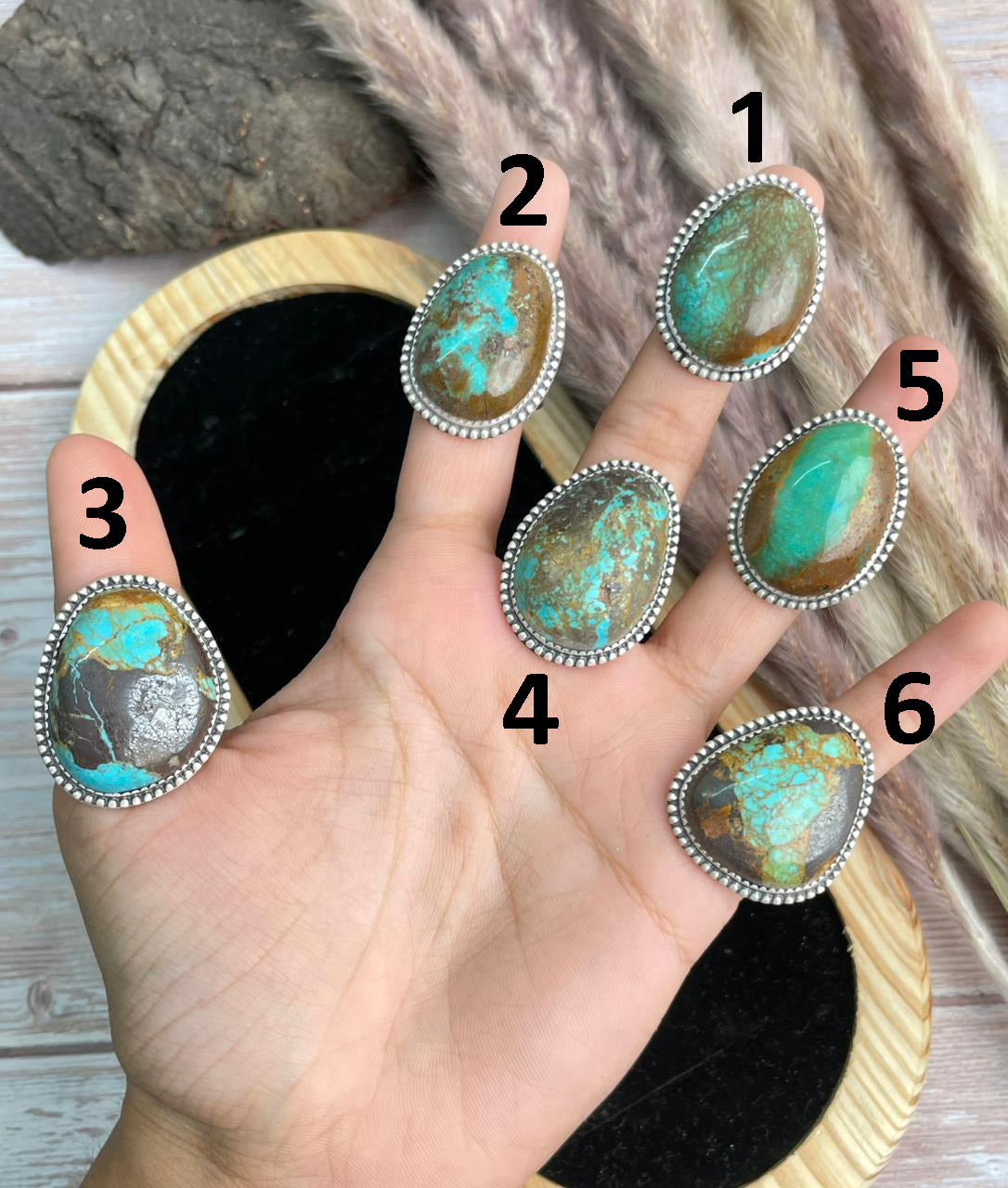 Handmade Sterling Silver Royston Turquoise Collection: Adjustable Ring "Signed Nizhoni"