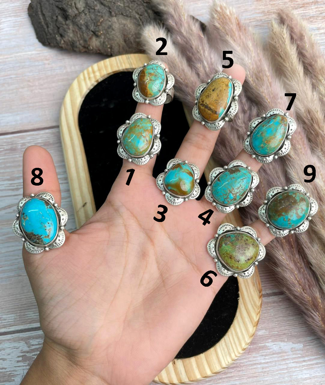 Handmade Sterling Silver Royston Turquoise Collection: Adjustable Ring "Signed Nizhoni"