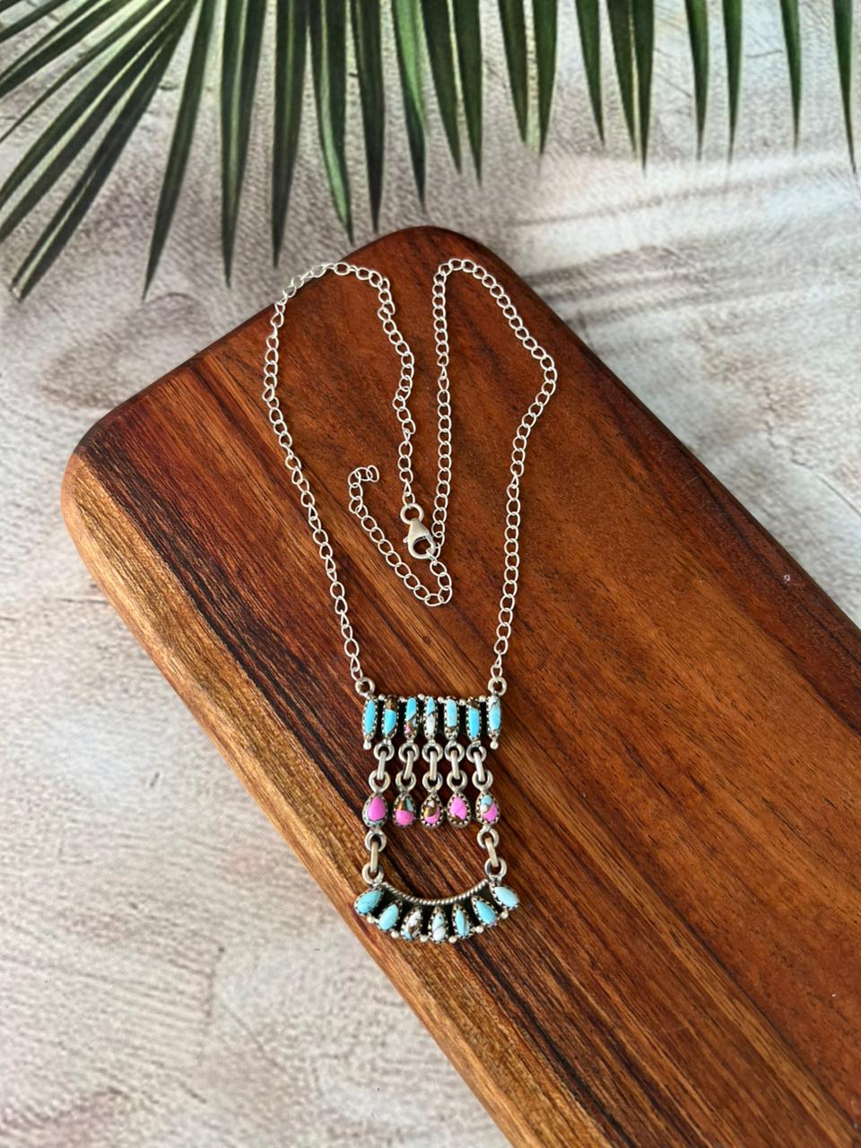 Handmade Sterling Silver Cotton Candy Necklace "Signed Nizhoni"