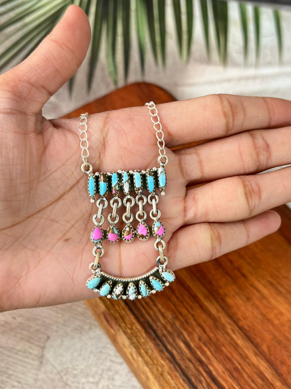Handmade Sterling Silver Cotton Candy Necklace "Signed Nizhoni"