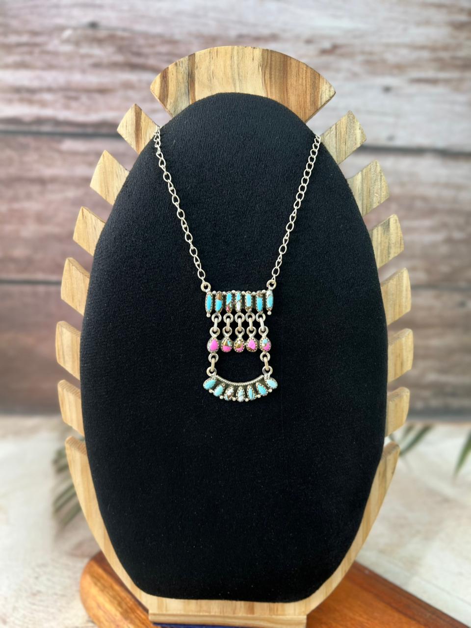 Handmade Sterling Silver Cotton Candy Necklace "Signed Nizhoni"