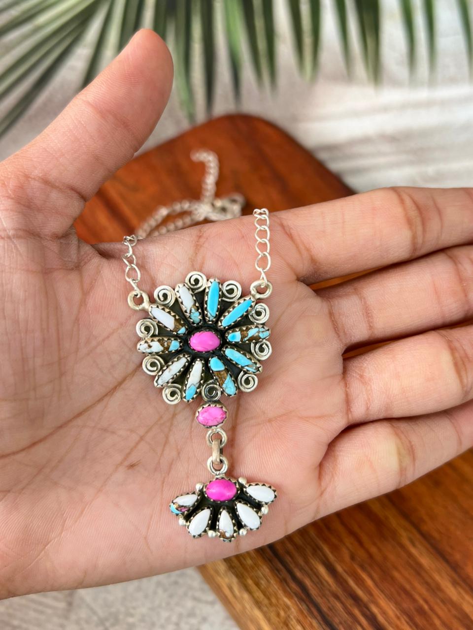 Handmade Sterling Silver Cotton Candy Necklace "Signed Nizhoni"