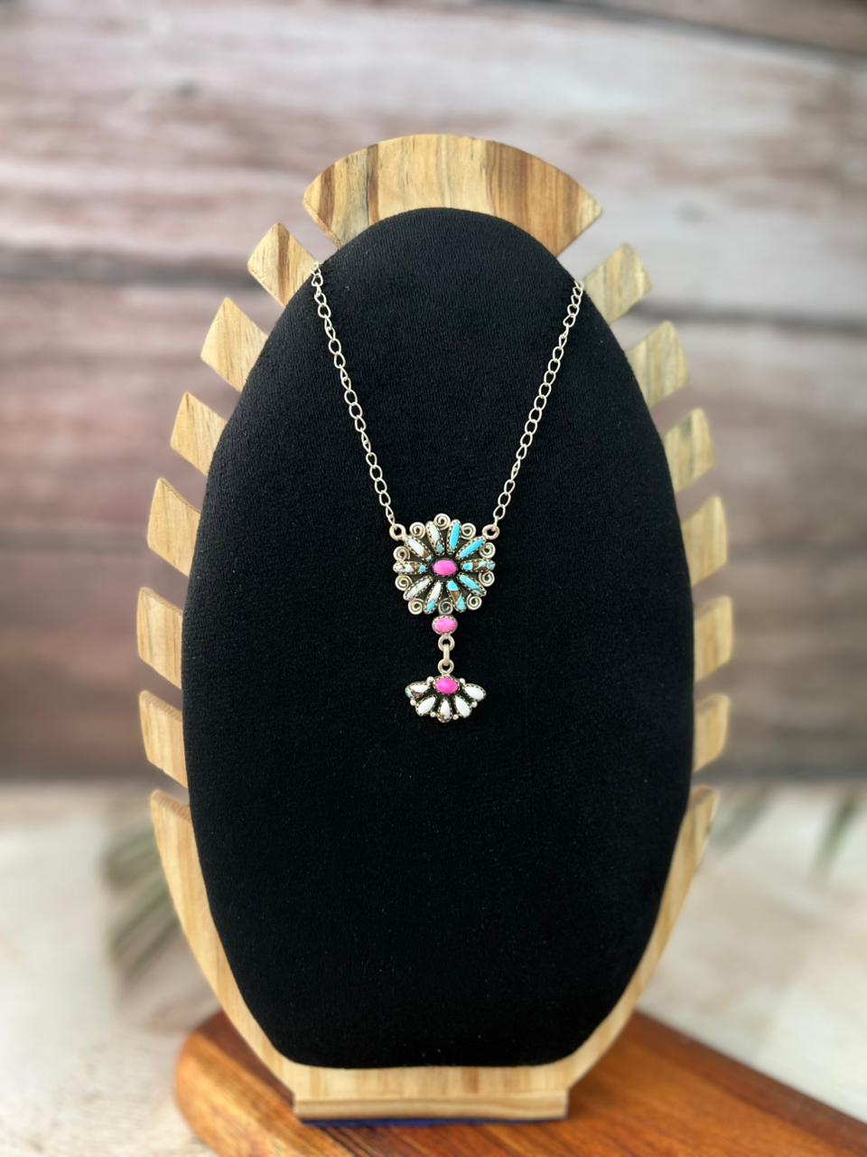 Handmade Sterling Silver Cotton Candy Necklace "Signed Nizhoni"