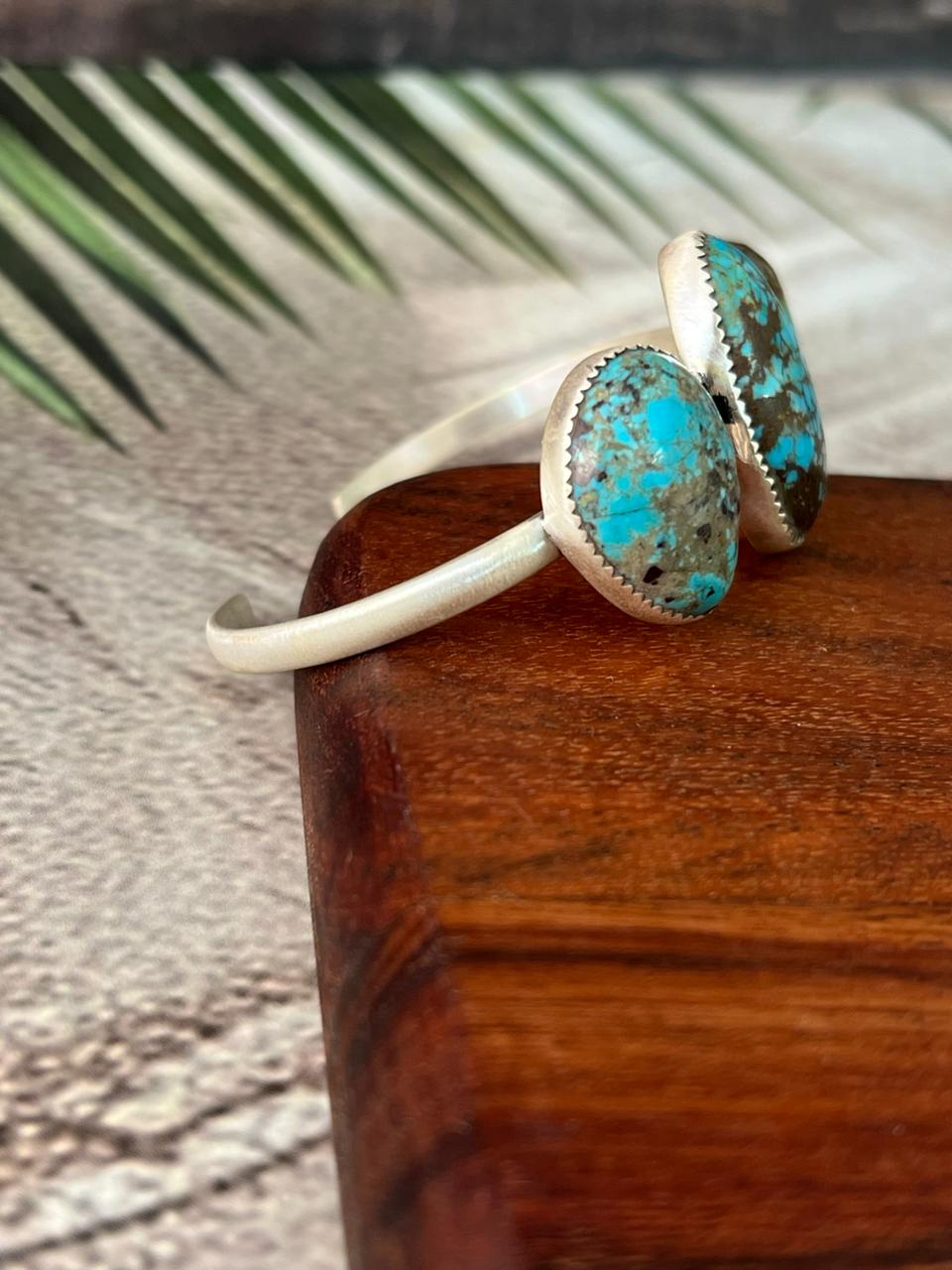 Handmade Sterling Silver Royston Turquoise Collection: Cuff Bracelet "Signed Nizhoni"