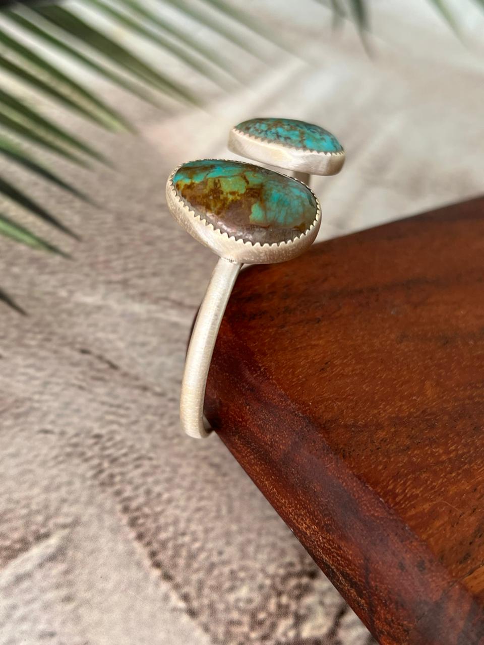 Handmade Sterling Silver Royston Turquoise Collection: Cuff Bracelet "Signed Nizhoni"