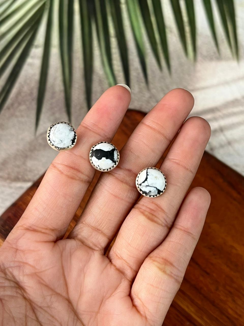 Handmade Sterling Silver White Buffalo Adjustable Ring "Signed Nizhoni"