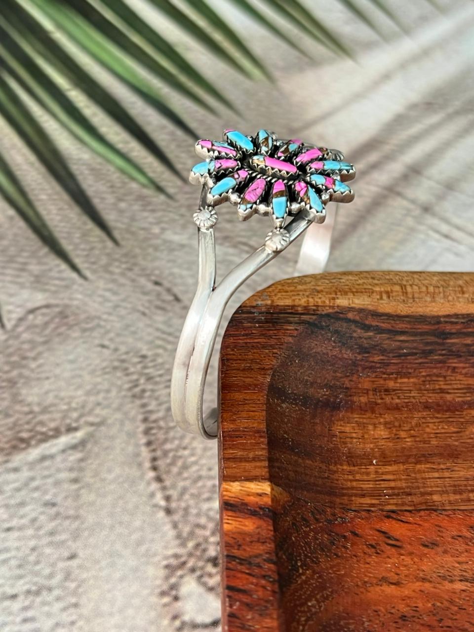 Handmade Sterling Silver Cotton Candy Cuff Bracelet "Signed Nizhoni"