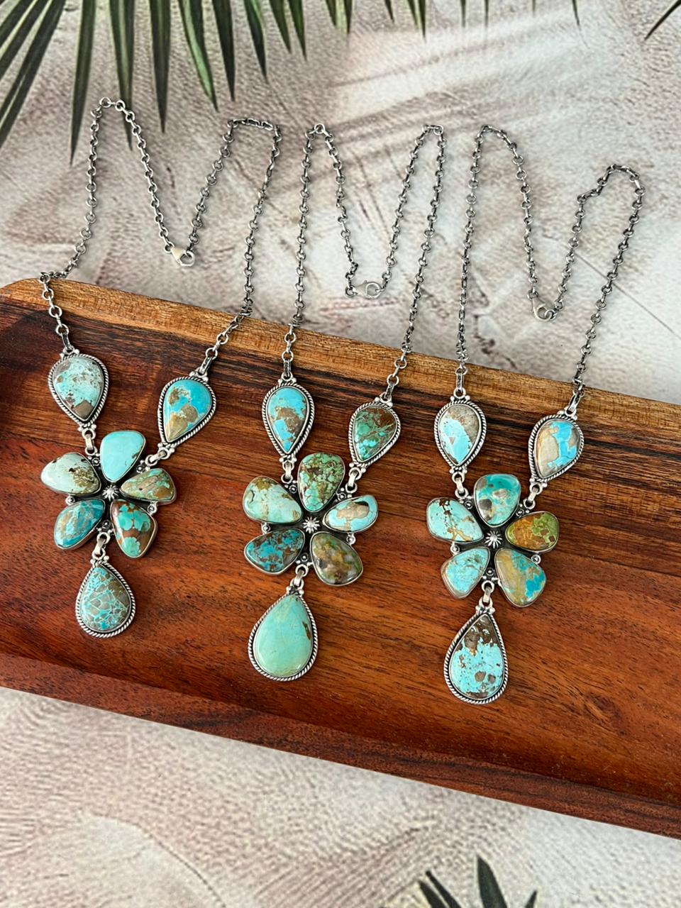 Handmade Sterling Silver Royston Turquoise Necklace "Signed Nizhoni"
