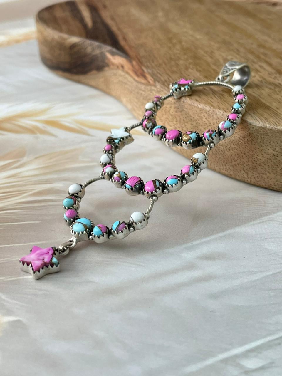 Handmade Sterling Silver Cotton Candy Pendant Signed Nizhoni (6)