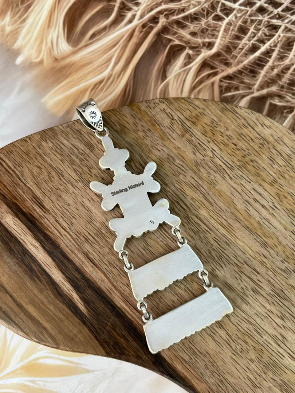 Handmade Sterling Silver Cotton Candy Pendant Signed Nizhoni (5)