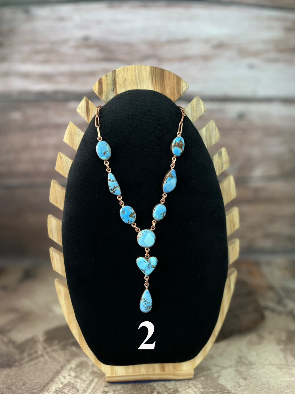 Handmade Golden Hills Turquoise Copper Collection: Necklace Signed Nizhoni