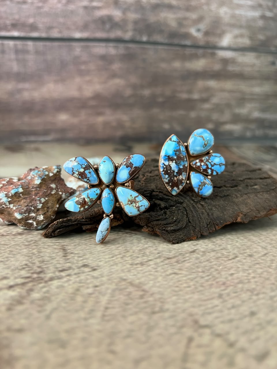 Handmade Golden Hills Turquoise Copper Collection: Adjustable Ring Signed Nizhoni