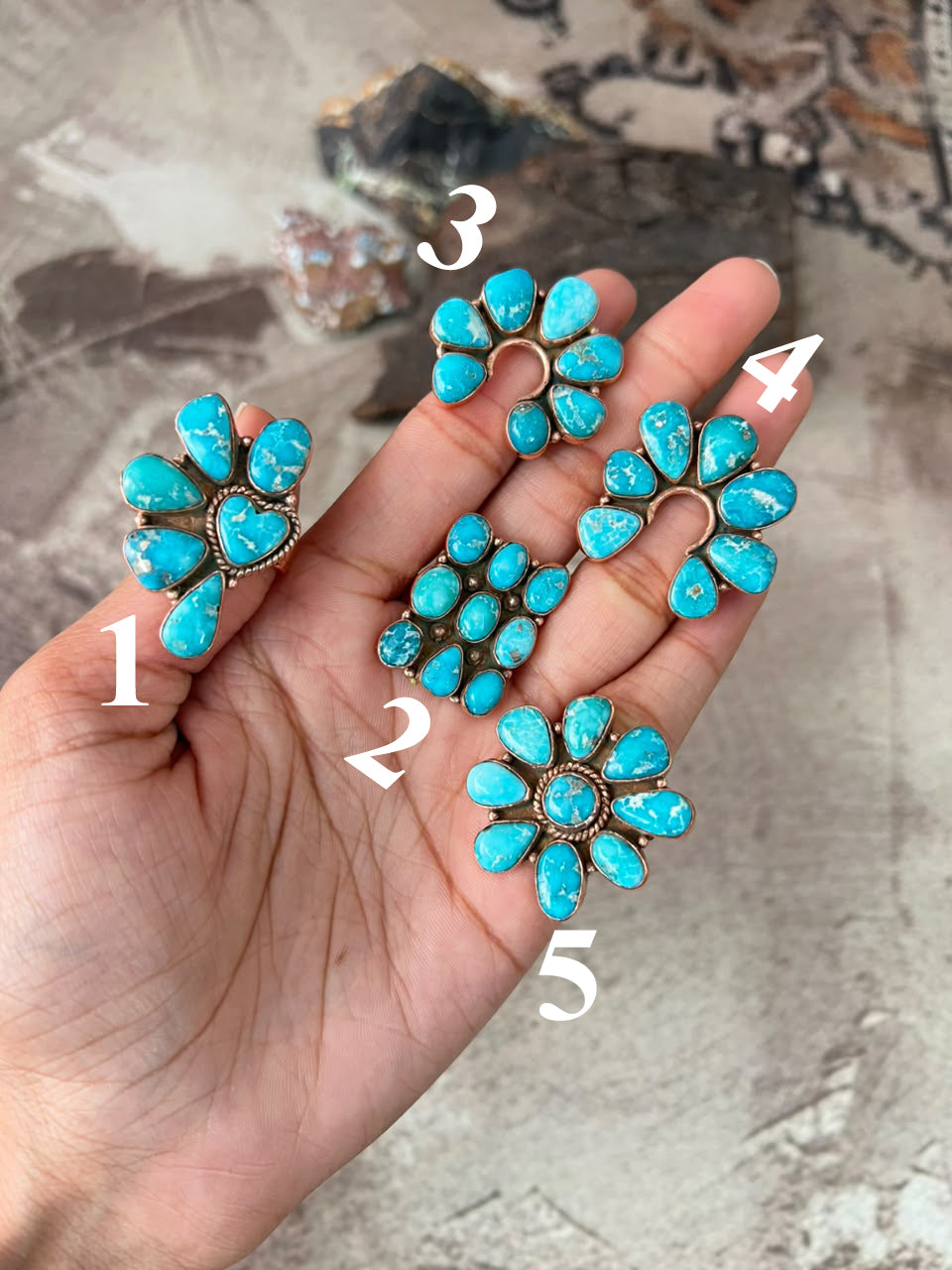 Handmade White Water Turquoise Copper Collection: Adjustable Ring Signed Nizhoni