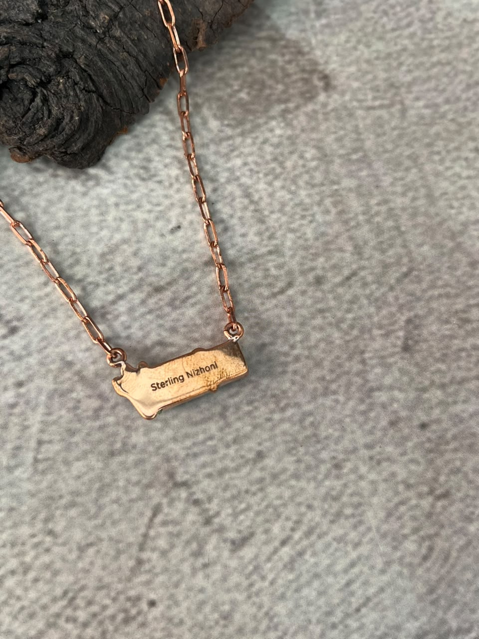 Handmade White Water Turquoise Copper Collection: Necklace Signed Nizhoni