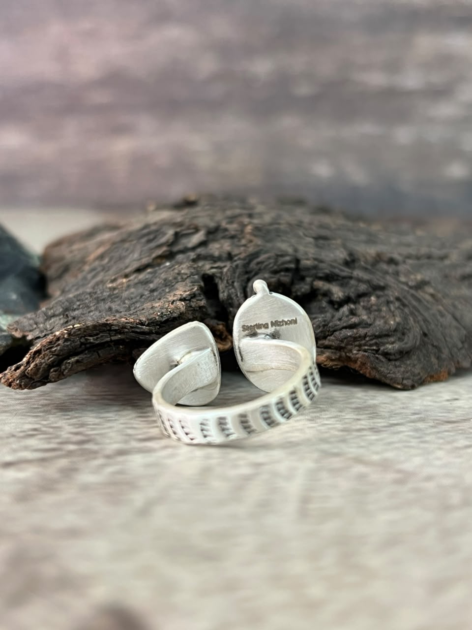 Handmade Sterling Silver Sierra Bella Turquoise Adjustable Ring Signed Nizhoni