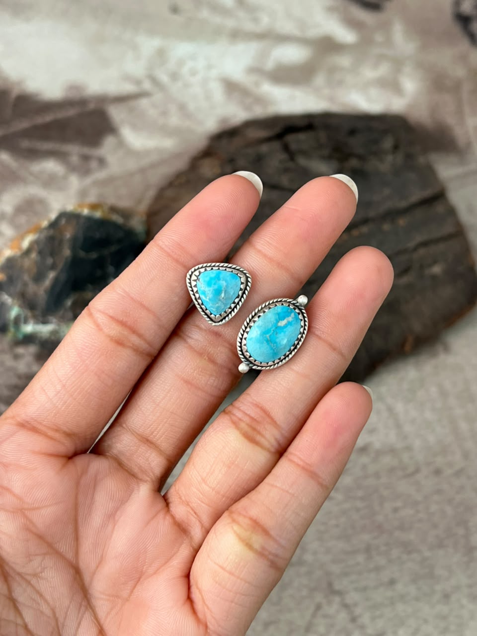 Handmade Sterling Silver Sierra Bella Turquoise Adjustable Ring Signed Nizhoni