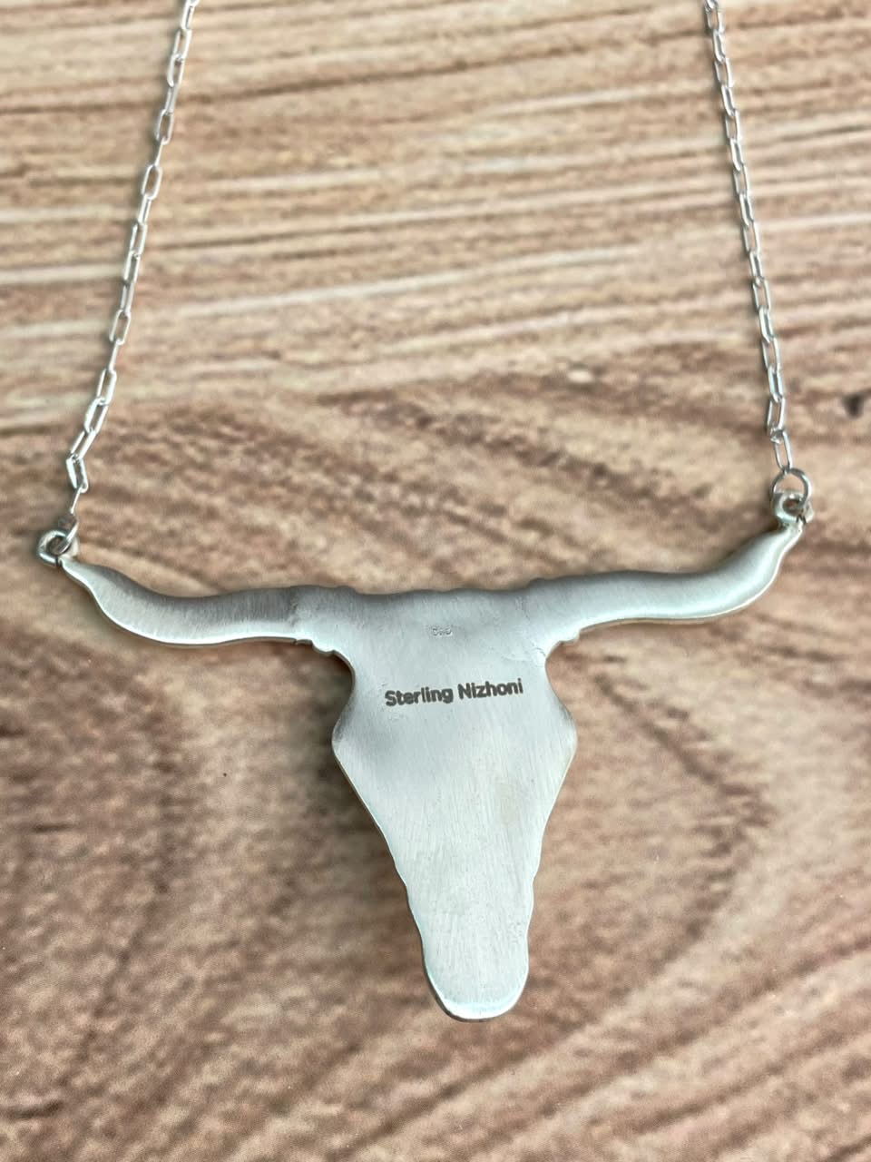 Handmade Sterling Silver Royston ,Paloma, Sierra Bella, Blackjack, White Water, Golden Hills and Number 8 Turquoise Bull Head Necklace Signed Nizhoni
